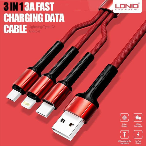 LDNIO LC93 3in1 Fast Charging Data Cable price in Bangladesh