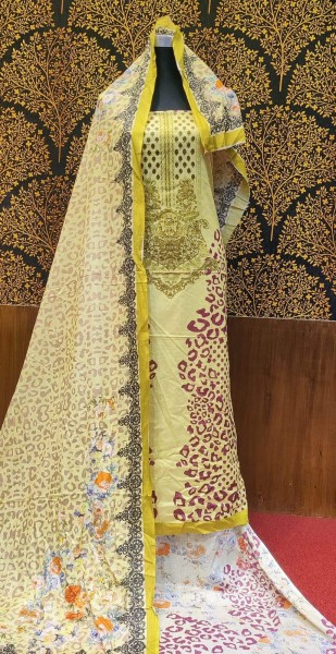 Pure Cotton Three Piece Free Size