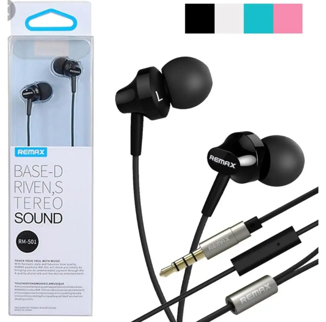 Remax RM 501 In Ear Earphone Stereo Headset Metal Body - Headphone