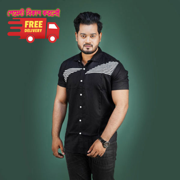 Men's Casual Shirt, Black colored