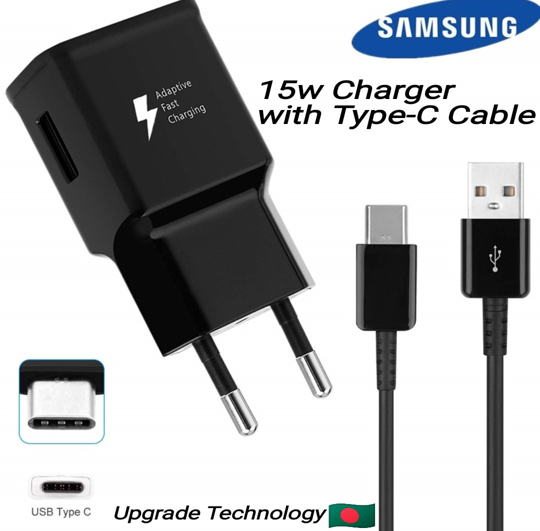 Samsung Galaxy 15W Charger with Type-C Data & Fast Charging Cable