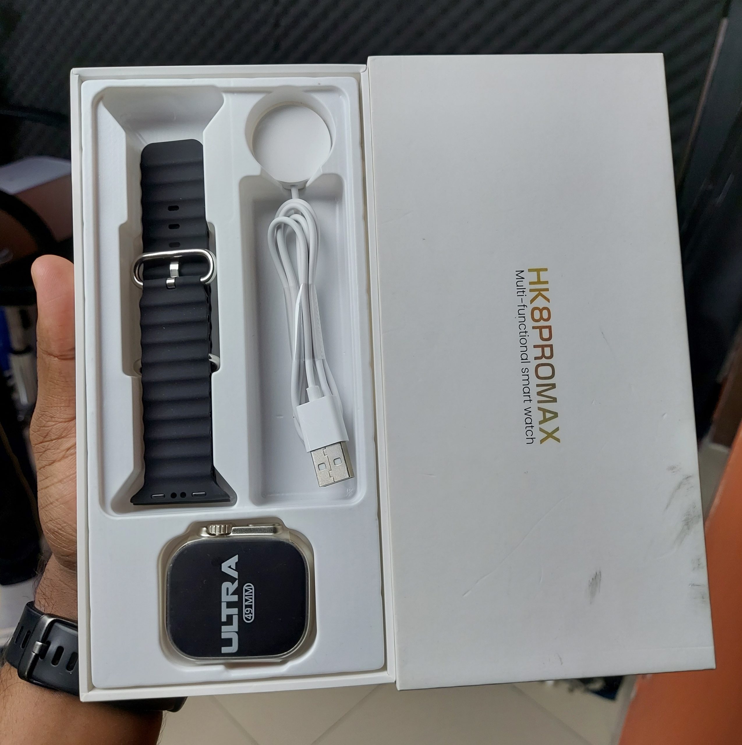 HK8 Pro Max Ultra AMOLED Display Smartwatch – Black Color