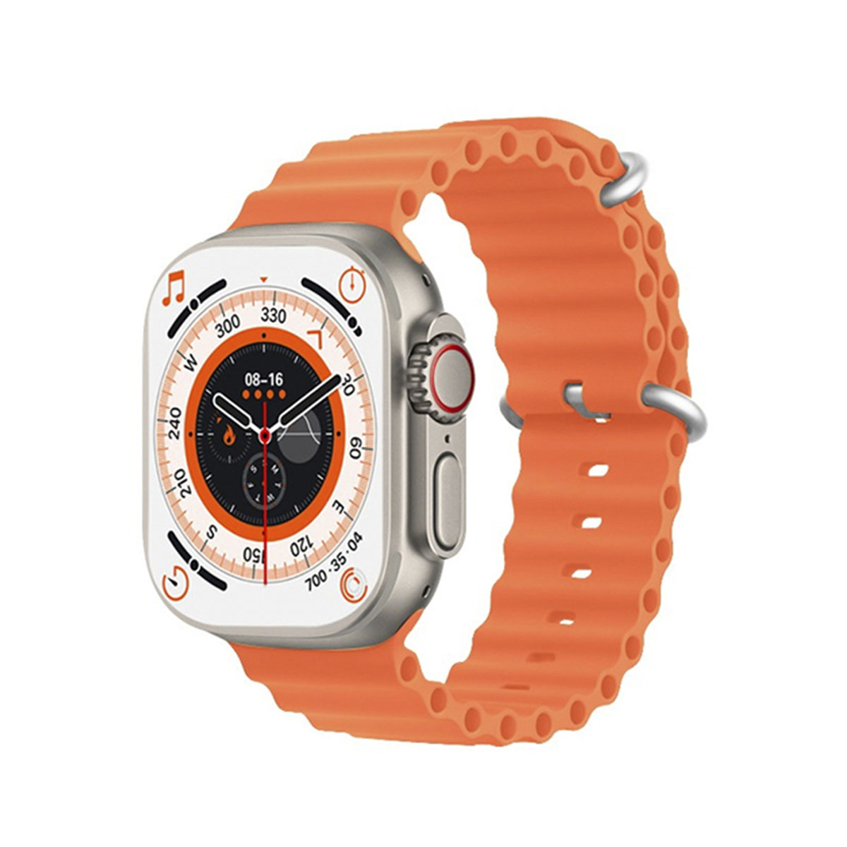 T800 Ultra Smartwatch Series 8 With Wireless Charging- Orange Color