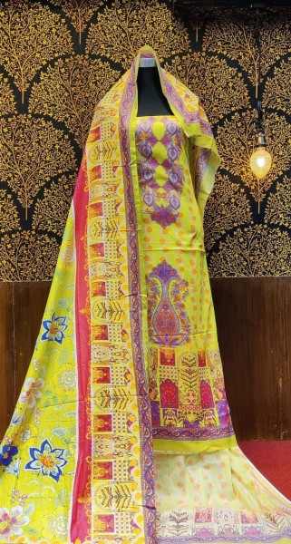 Pure Cotton Three Piece Free Size