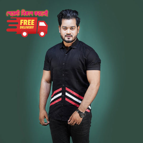 Men's Casual Shirt, Black colored