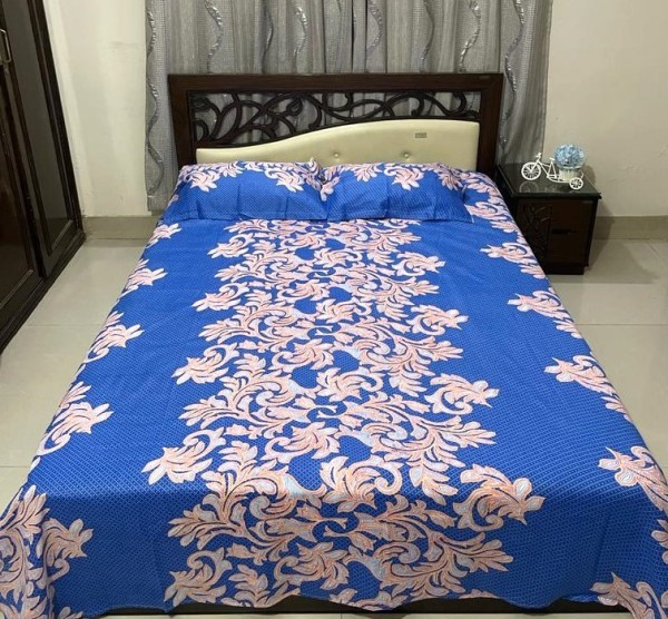 Cotton Design Bedsheet 8 x 8 foot - 3pcs Set