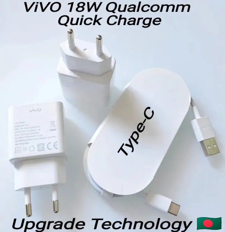Vivo 18W Qualcomm Quick Charge 3.0 Charger Adapter With Type B Cable