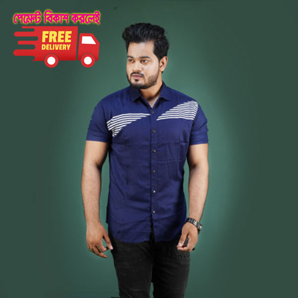 Men's Casual Shirt, Navy colored