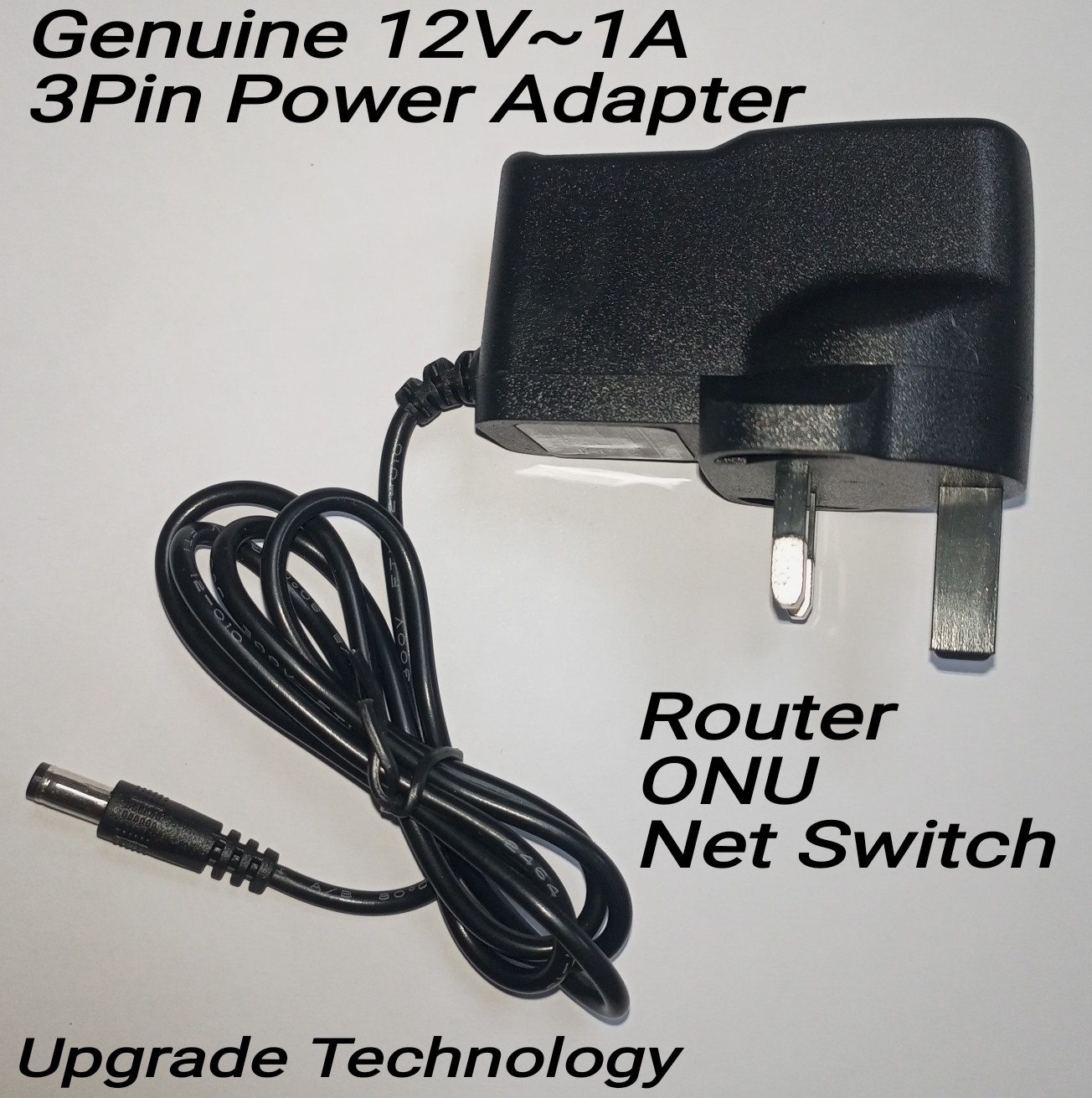 AC/DC 12V-1A 3Pin Power Supply Adapter for Security System IP Camera, Router, ONU, Net Switch & Usable on Others Devices