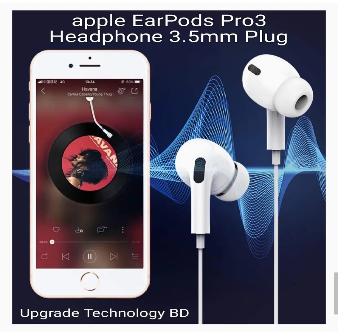 Apple Ear-Pods Pro/Earphone with 3.5 mm Plug Wired Headphones with Built-in Microphone & Volume Control Compatible