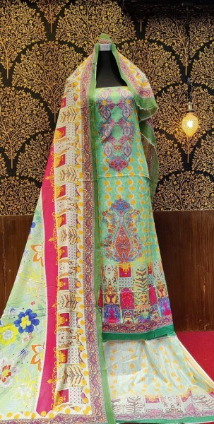 Pure Cotton Three Piece Free Size