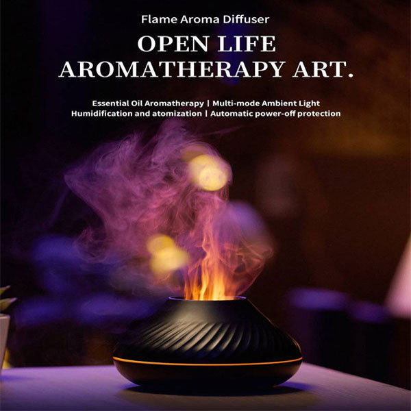 GearUP DQ705 Volcanic Flame Mini Humidifier With Color Night Light- White